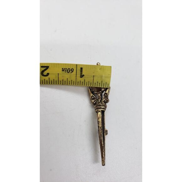 Vintage Brooch Celtic Scepter Dagger Bohemian Glass Scottish Sword England - Picture 10 of 10